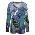 thumbnail image 4 of Valorant Omen Womens T Shirts V Neck Long Sleeve Tops Causal Loose Summer T-Shirts S, 4 of 7
