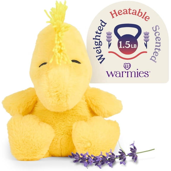 Warmies Microwavable Weighted Stuffed Animal, Lavender-Scented Woodstock Plushie, 1.5 lbs