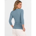 thumbnail image 5 of ANRABESS V Neck Shirts for Women 3/4 Sleeve Ribbed Knit Fitted Tee, Soft Stretch Basic Casual Work Top Large, 5 of 9