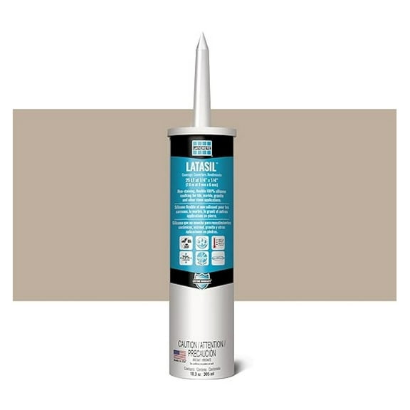Latasil Silicone Sealant Walnut #94 - High Performance 100% Silicone for Tile, Stone & Masonry - Neutral Cure, Easy to Smooth, 25% Movement Capacity