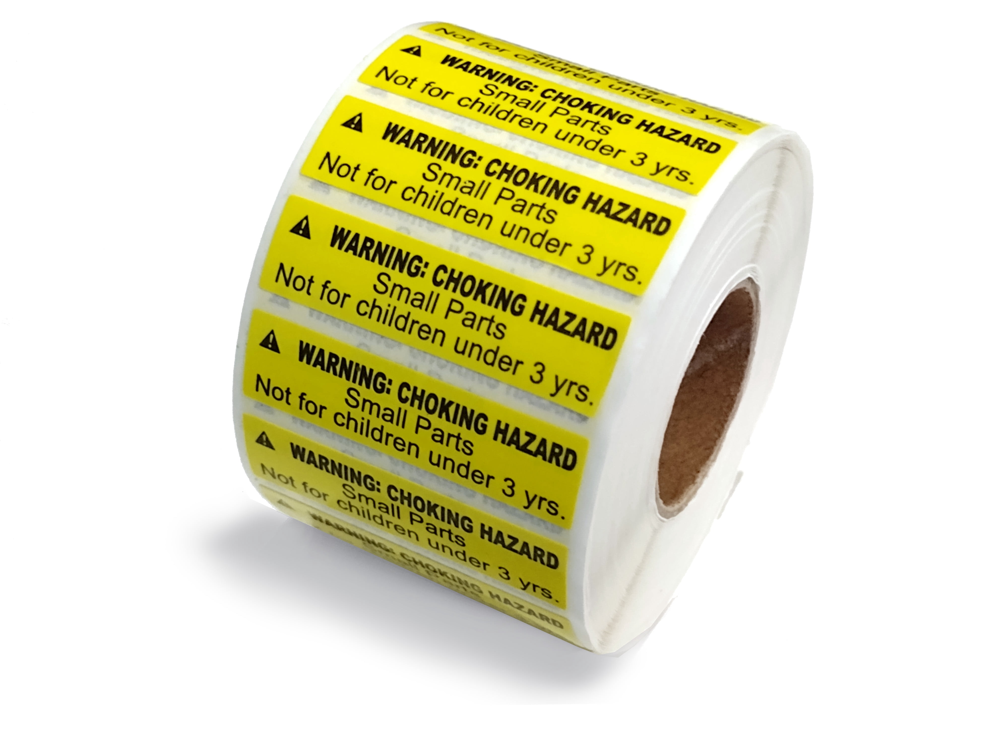 ASTM Compliant 1 Roll of 1,000 Warning Choking Hazard Small Parts Not for Children Under 3 Years 1.5" x 0.4" Stickers Adhesive Labels (Yellow Background/Black Text)