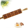 thumbnail image 3 of ACDANC 2026 New 1Pcs Rolling Pins for Baking 12.6'' Wooden Deep Engraved Embossing Rolling Pin Kitchen Decor Tools for Baking Embossed Cookies Gifts for Mother, Grandmother, and Friends, 3 of 6