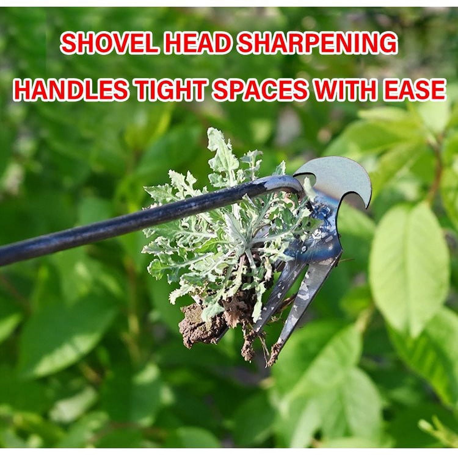 Kieccall Weeding Tool Garden Weeder Heavy Duty 4 Tine Iron Handle 19.7 Inch Hoe for Backyard Lawn Garden Weeding and Soil Cultivating Maintenance weeding tool