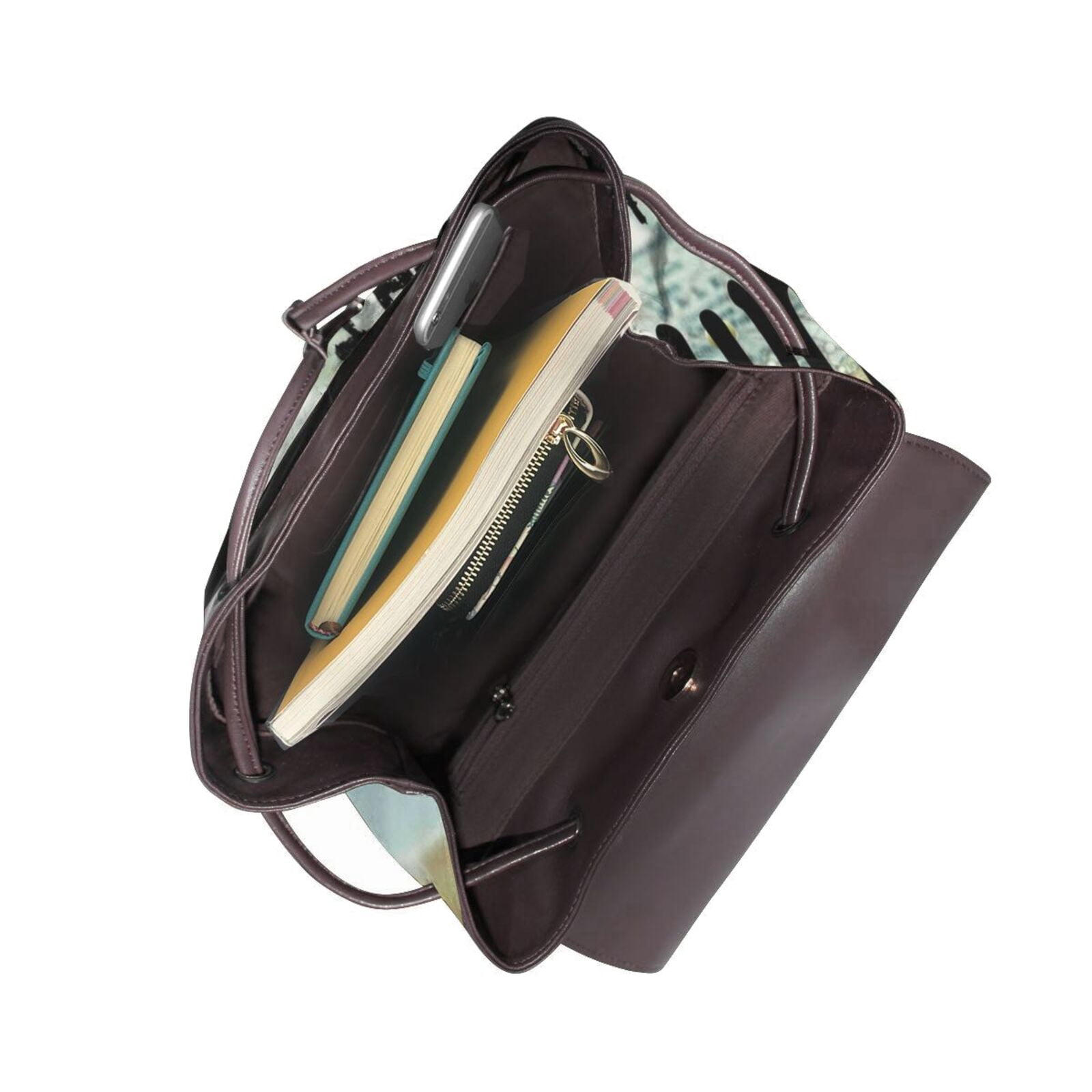 Gaeub I Haven't Been Everywhere But Its On My List Print Women's Leather Backpack,Travel Laptop Backpack,Fashion Ladies Leather Backpack Bag for Travel,Leather Drawstring Daypack for Me