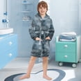 thumbnail image 5 of FORMRS Niños Bathrobe Unisex Hooded Robe Soft Plush Pajamas Sleepwear, Size 2-3T, Watercolor Sky Pattern, 5 of 7