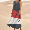 thumbnail image 2 of Summer Fashion Maxi Beach Dresses for Womens 2025 Sleeveless And Linen Round Neck Printed Long Dress, 2 of 5