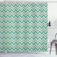 thumbnail image 1 of Ambesonne Chevron Shower Curtain, Angular Stripes Pattern, 69"Wx84"L, Pale Sage Green Beige, 1 of 3
