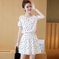 thumbnail image 3 of Honeeladyy Women Fashion Summer Short Sleeves Lady Casual Print Hollowing Out Dress Women's exquisite dresses, 3 of 7