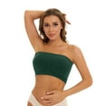thumbnail image 6 of VISALY bandeau bras for women Plus Size Strapless Bras, Women's Sports Bra Breathable Sleep Yoga Cotton Bra Strapless Fitness, Built In Bra Tank Tops Plus Size Swim Tops Built In Bra, Green,XL, 6 of 10