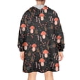thumbnail image 2 of Red Mushroom Grass Black Pattern Wearable Oversized Blanket,Wearable Blanket Hoodie for Adults,Cozy Hooded Blankets with Super Pockets,Super Warm Fuzzy Pullover for Women & Men, 2 of 6