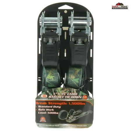 

1 x15 Camo Ratchet Tie Down 500 lbs Max ~ New
