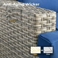 thumbnail image 5 of Vcatnet 8 Pieces Outdoor Patio Furniture Sectional Sofa Wicker Conversation Set with Swivel Glider Chairs for Porch,Backyard,Navy Blue, 5 of 8