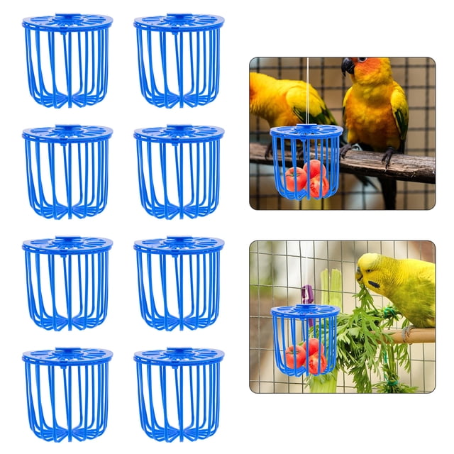 GAXIRE 10Ud De Comida Para Jaula Con Plástico Azul Para Pájaros Pequeños