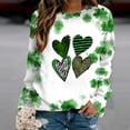 thumbnail image 2 of Luxalzxs St Patricks Day Shirt Women Clover Printed Crew Neck Sweatshirt Top Long Sleeve Casual Pullover Tops Shirt, 2 of 3
