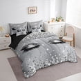 thumbnail image 3 of Homewish Girly Elegant Eyelash Bedding Comforter Set 7 Pieces for Teens Boys Girls,Bling Glitter Full Bedding Set Lightweight,Graffiti Splash Fitted Sheet Flat Sheet,Microfiber Bedroom Decor, 3 of 8