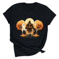 thumbnail image 5 of Yeaiivve Novelty T Shirts for Women Halloween Printed Short Sleeve Tunic Tops Dressy Casual Loose Fit Tees Holiday Party Round Neck Blouse XXL, 5 of 7