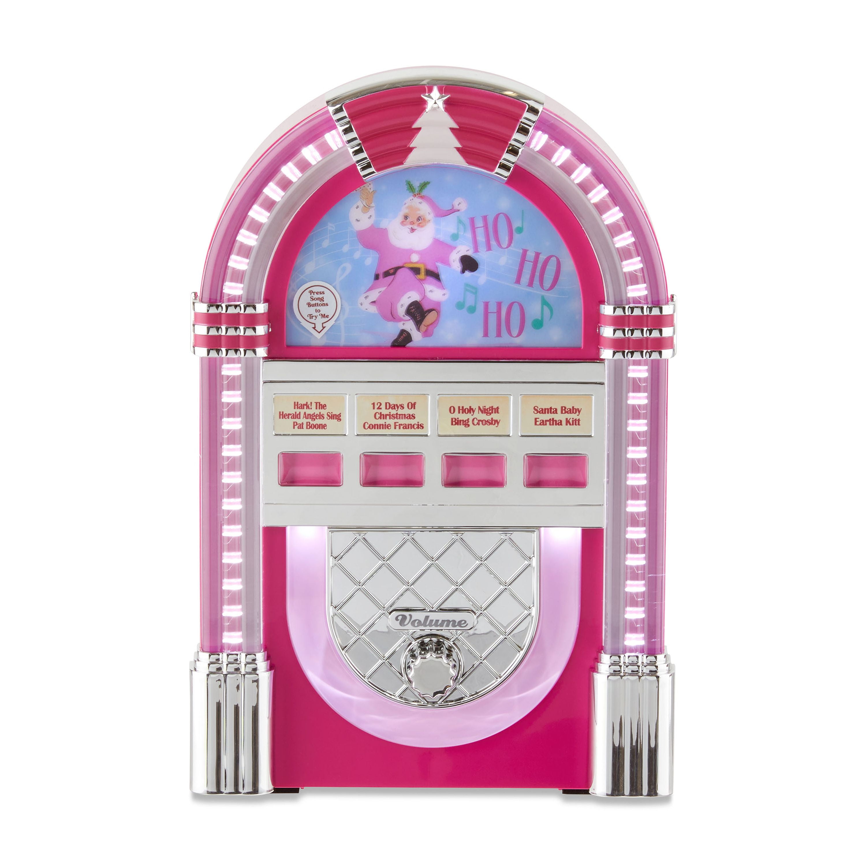 Mr. Christmas 9-inch Decorative Vintage Jukebox, Hot Pink