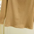 thumbnail image 7 of Stamzod Women Blouses Solid Color Mock Neck Long Seleve Pullover Tops Casual Loose Shirts for Women Khaki C L, 7 of 7
