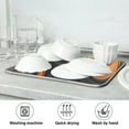 thumbnail image 7 of Black and Orange Dish Drying Mat Microfiber Kitchen Pad Large Counter Absorbent Dish Mats Drainer Rack 16"x18", 7 of 7