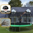 thumbnail image 6 of 14FT Pumpkin Trampoline with Basketball Hoop, Recreational Trampoline with Safety Enclosure Net & Ladder, Outdoor Trampoline for Kids Teens Adults, Green, 6 of 9