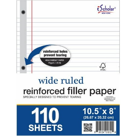 reinforced paper ruled sheets wide filler ischolar inches college