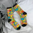 thumbnail image 5 of Xecao America Symbols Pattern Sport Socks for Women and Men Crew Socks Sporty Calf Socks Casual Socks, 5 of 6