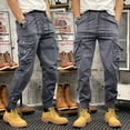 thumbnail image 3 of Pantalones cargo multibolsillos verdes para senderismo al aire libre para hombre, pantalones para hombre, color caqui, con múltiples bolsillos, ropa emo de otoño, más barata, nueva, suelta, 3 of 5