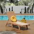 thumbnail image 3 of WestinTrends Malibu Outdoor Chaise Lounge Set of 2, All Weather Poly Lumber Patio Pool Lounge Chair with 5 Posistions Backrest, Teak, 3 of 9