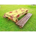 thumbnail image 1 of Rose Outdoor Tablecloth, Old Fashioned Pattern Feminine Romantic Bouquets Corsage on Dotted Backdrop, Decorative Washable Fabric Picnic Tablecloth, 58 X 104 Inches, Yellow Coral Green, by Ambesonne, 1 of 2