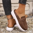 thumbnail image 4 of KIJBLAE Women's Solid Closed Toe Mule Flats, Slip On Trendy Comfortable Bohemian Casual Summer Shoes Coffee 41, 4 of 9