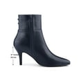 thumbnail image 5 of BLISSFUL STEP Women's Pointy Toe Buckle Stiletto Heels Ankle Boots Dark Blue (Size 6), 5 of 7