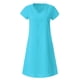 thumbnail image 4 of Puntoco Vestido De Verano De Mujer De Color Liso Suelto De Algodón Y Lino De Manga Corta Azul M, Regalo Para Mujer, 4 of 5