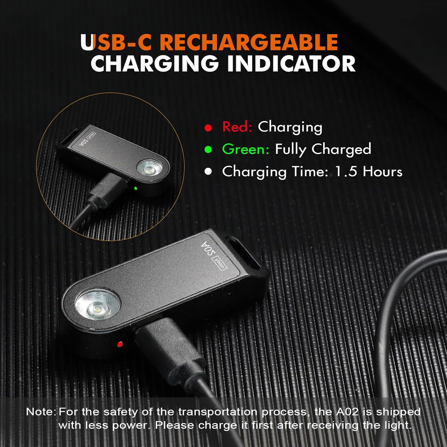 Brinyte A02 Mini EDC Keychain Flashlight Rechargeable USB-C LED Key Chain Light 125 Lumens Bright Tiny Flat Pocket Keyring Light for Camping Hiking Dog Walking Emergency Home Power Outage