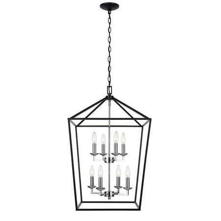 

Home Decorators Collection Weyburn 8-Light Black and Polished Chrome Caged Chandelier (NEW OPEN BOX)