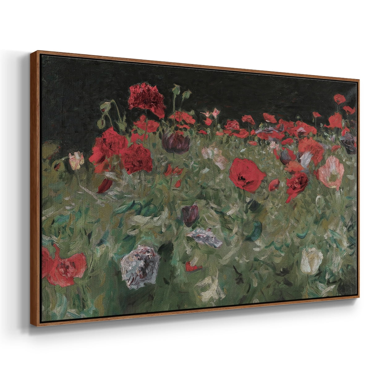 Vintage Botanical Print-XCV By Wexford Home Framed in Walnut Wood Gallery Wrapped Canvas 27 in. x 41 in.