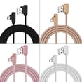 thumbnail image 3 of Micro USB Cable Charger 1M 90 Degree Right Angle Braided Charging Data Sync Cord, 3 of 10