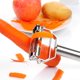 thumbnail image 4 of Muyoka Pelador de acero inoxidable, pelador multifuncional, pelador giratorio de frutas y verduras con orificio para colgar, trituradora de patatas con cepillo de limpieza para cocina, frutas y verdur Muyoka Hogar, 4 of 7