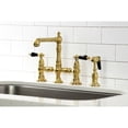 thumbnail image 3 of Kingston Brass KS7277PKLBS Duchess Bridge Kitchen Faucet with Brass Side Sprayer, Brushed Brass, 3 of 7