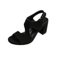 thumbnail image 2 of absuyy Womens Block Heel Sandals Chunky Heel T-Strap Open Toe Ankle Strap Casual Dress Sandals Black Comfortable Non-Slip Rubber Sole,Size 6.5, 2 of 9