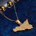 thumbnail image 5 of Stainless Steel Map of Sicilia Necklace Pendants Sicilia Fashion Women Charm Jewelry_c*, 5 of 5