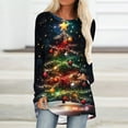 thumbnail image 2 of YUGYXL Long Sleeved Tee Top for Women Funny Christmas Graphic Holiday Party Pullover Top Round Neck Ugly Casual Xmas T Shirt B Multicolor M, 2 of 5