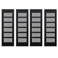 thumbnail image 1 of 4 Pieces Grille Cover, Cupboard Vents Fridge Vent Louvred Wall Vent Grille,Black 80 x 250mm, 1 of 5