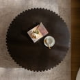 thumbnail image 5 of Miekor Furniture Round Coffee Table Handcrafted Relief Sturdy Pedestal Wooden Olive-Shaped Tea Table for Living Room 98185, 5 of 7