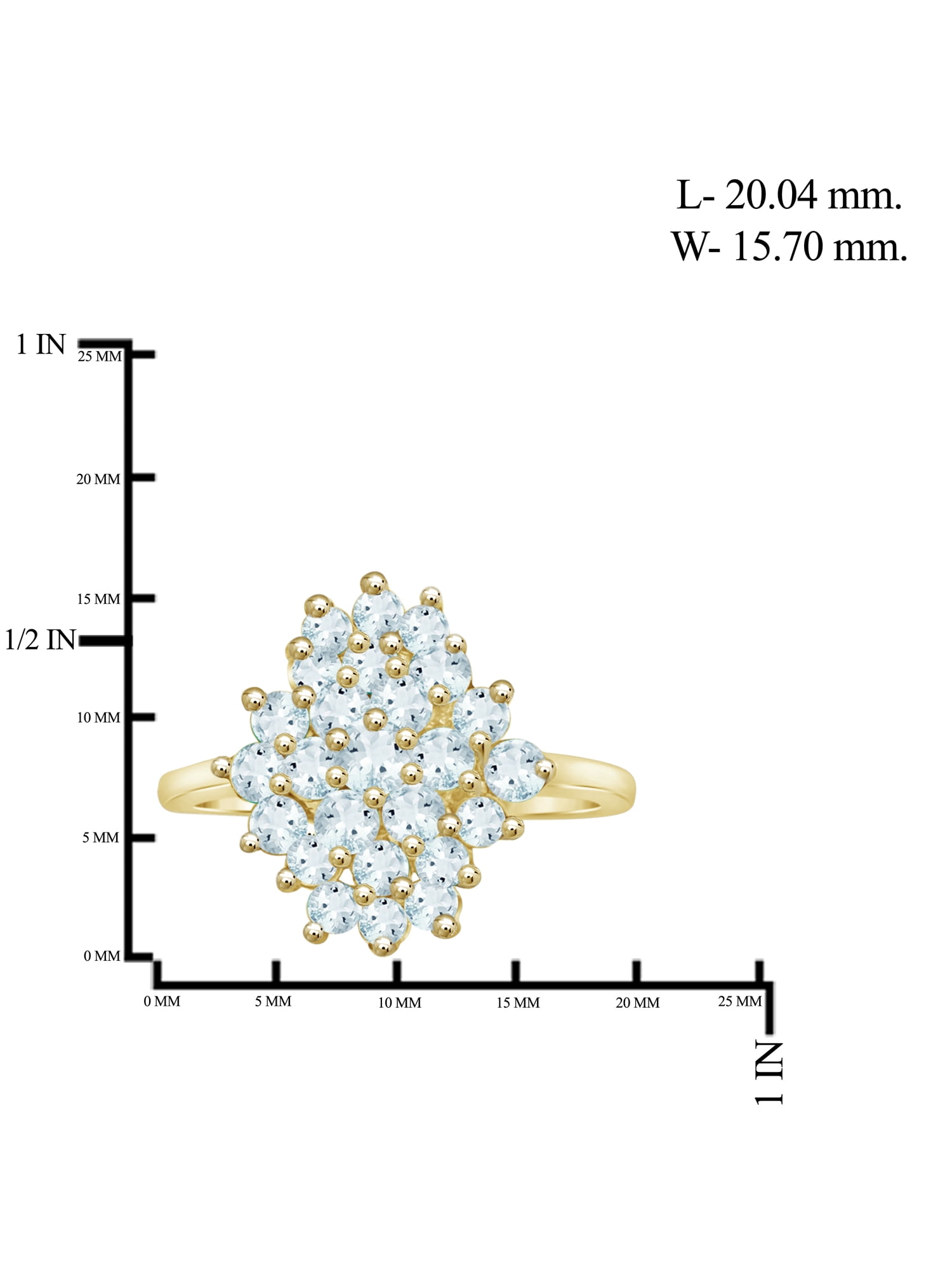 JewelersClub Aquamarine Ring Birthstone Jewelry – 1.50 Carat Aquamarine 14K Gold Plated Silver Ring Jewelry – Gemstone Rings with Hypoallergenic 14K Gold Plated Silver Band