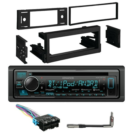 Variable Speed Receiver Kenwood KDC-BT33 In-Dash Car Audio CD Bluetooth Receiver w/ Variable LED, Metra 99-3002 Dash Kit for Select 1995-2005 GM Vehicles, Radio Wiring Harness, Antenna Adapter ()
