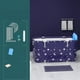 thumbnail image 2 of Bañera Plegable De Agua Para Adultos, Bebé, Longitud 47 Pulgadas, Azul Estrellado Sunnimix Cubo de bañera plegable, 2 of 8
