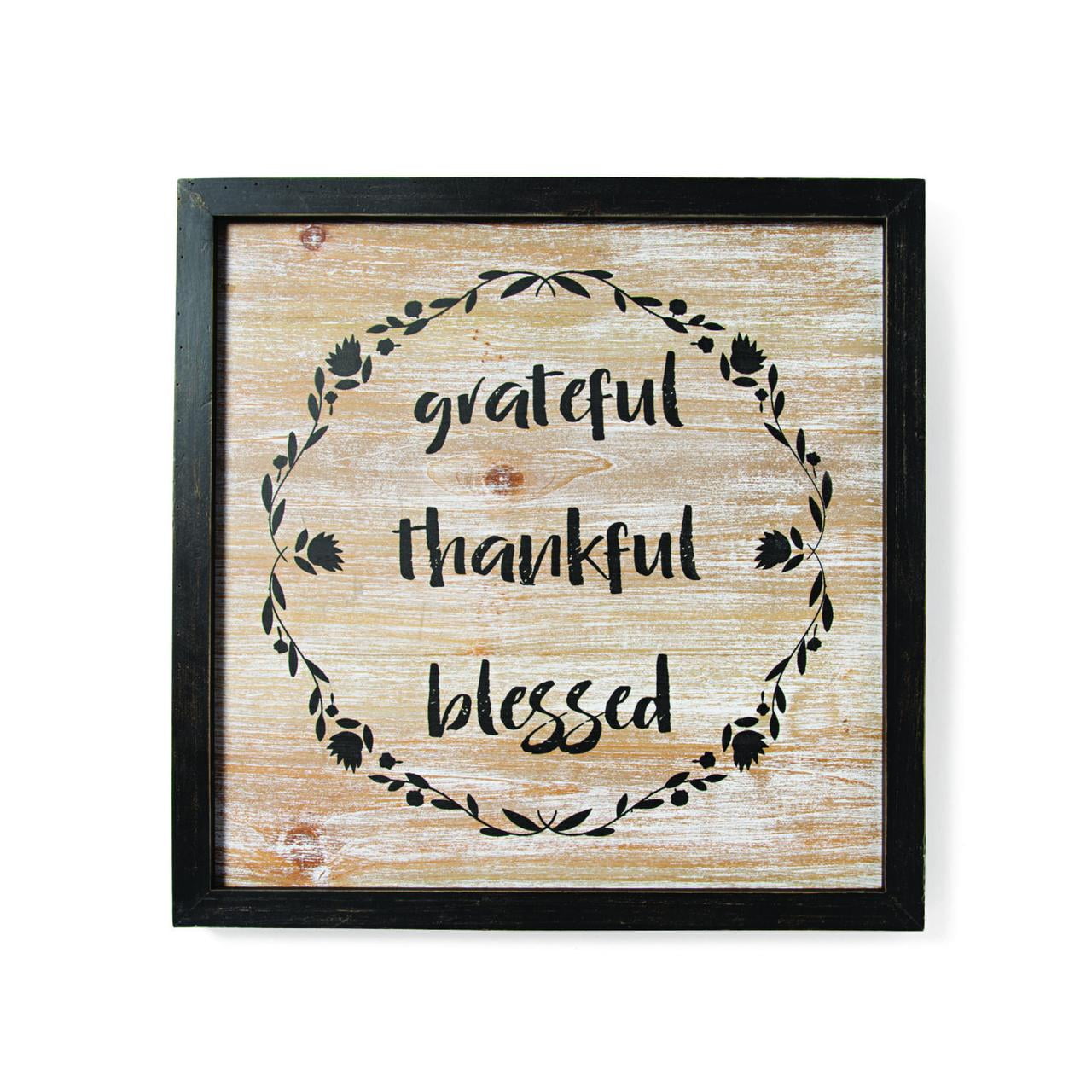 Grateful Thankful Blessed Wall Sign - Home Decor - 1 Piece