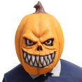 thumbnail image 4 of Máscara de cabeza de calabaza para Halloween, accesorios de disfraz, tocado de látex para fiesta, cubierta para todo el rostro para carnaval, 4 of 9