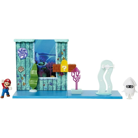 World of Nintendo Super Mario Underwater Playset [Mario & Blooper]