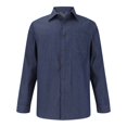 thumbnail image 5 of Men’s Long Sleeve Lapel Solid Color Denim Shirt Jacket Casual Spring Autumn Top, 5 of 8
